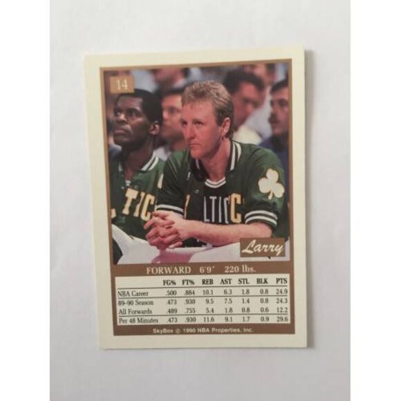 1990 SkyBox Larry Bird Celtics #14 (056) - Picture 2 of 2